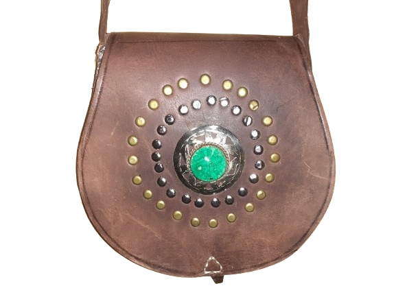 Bolso redondo con una piedra-7