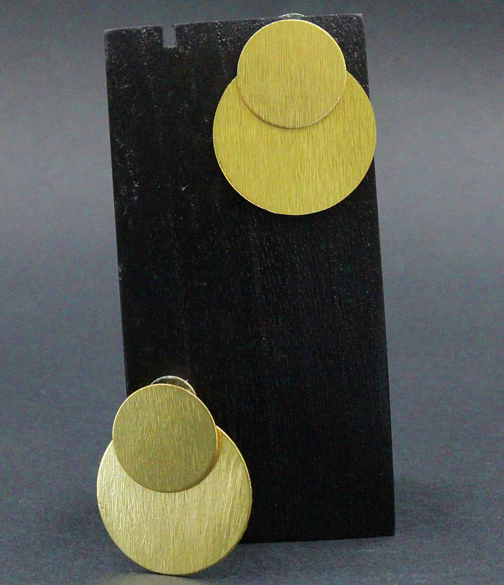 Pendientes ECLIPSE dos en uno bañados en oro - Diseño con carácter-0