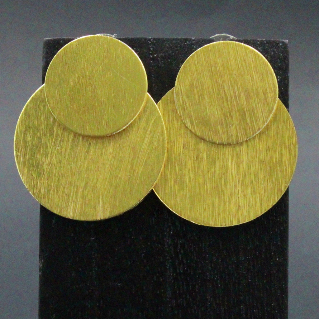 Pendientes ECLIPSE dos en uno bañados en oro - Diseño con carácter-2