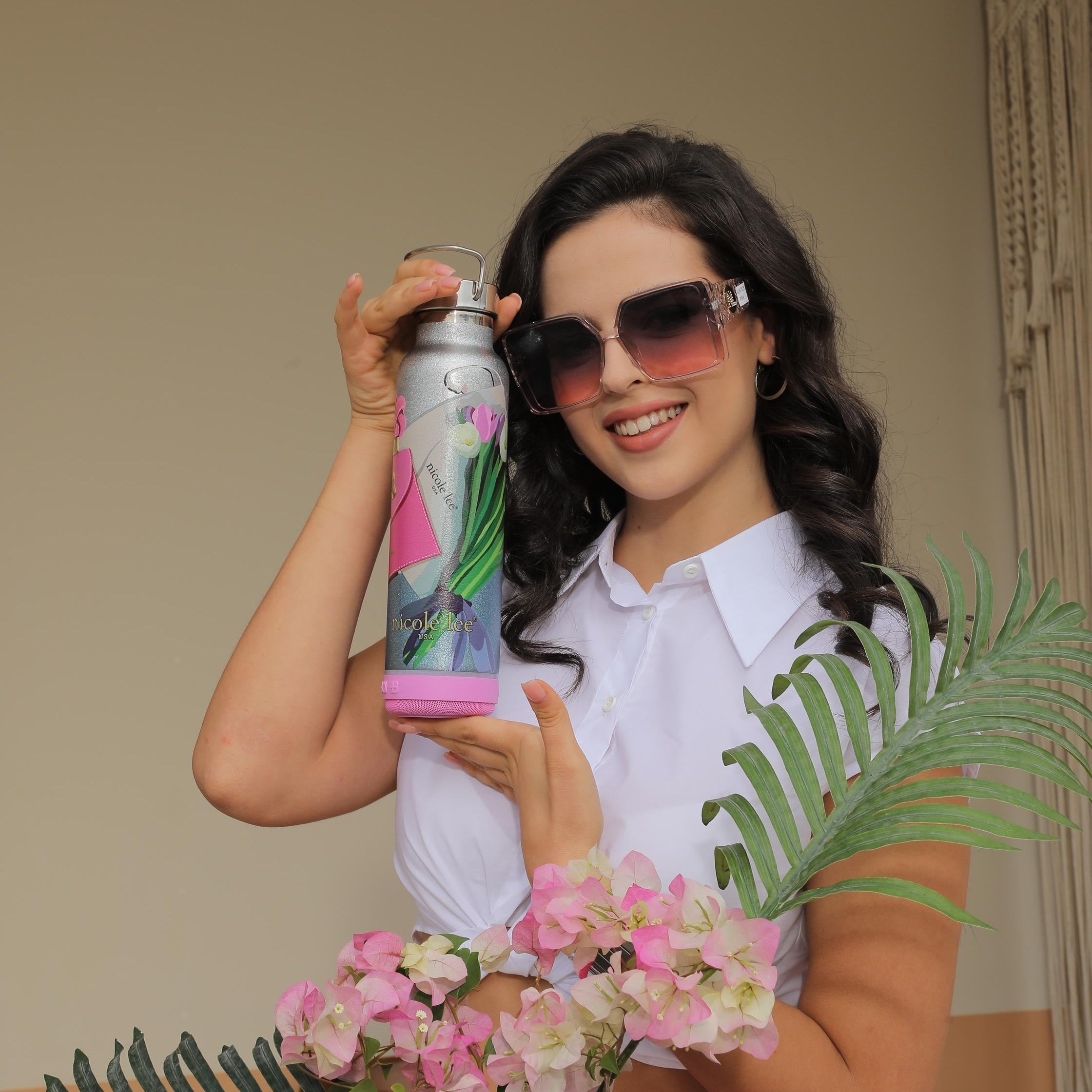 VASO TÉRMICO CON ALTAVOZ BLUETOOTH (VIOLET BLOSSOM)-1