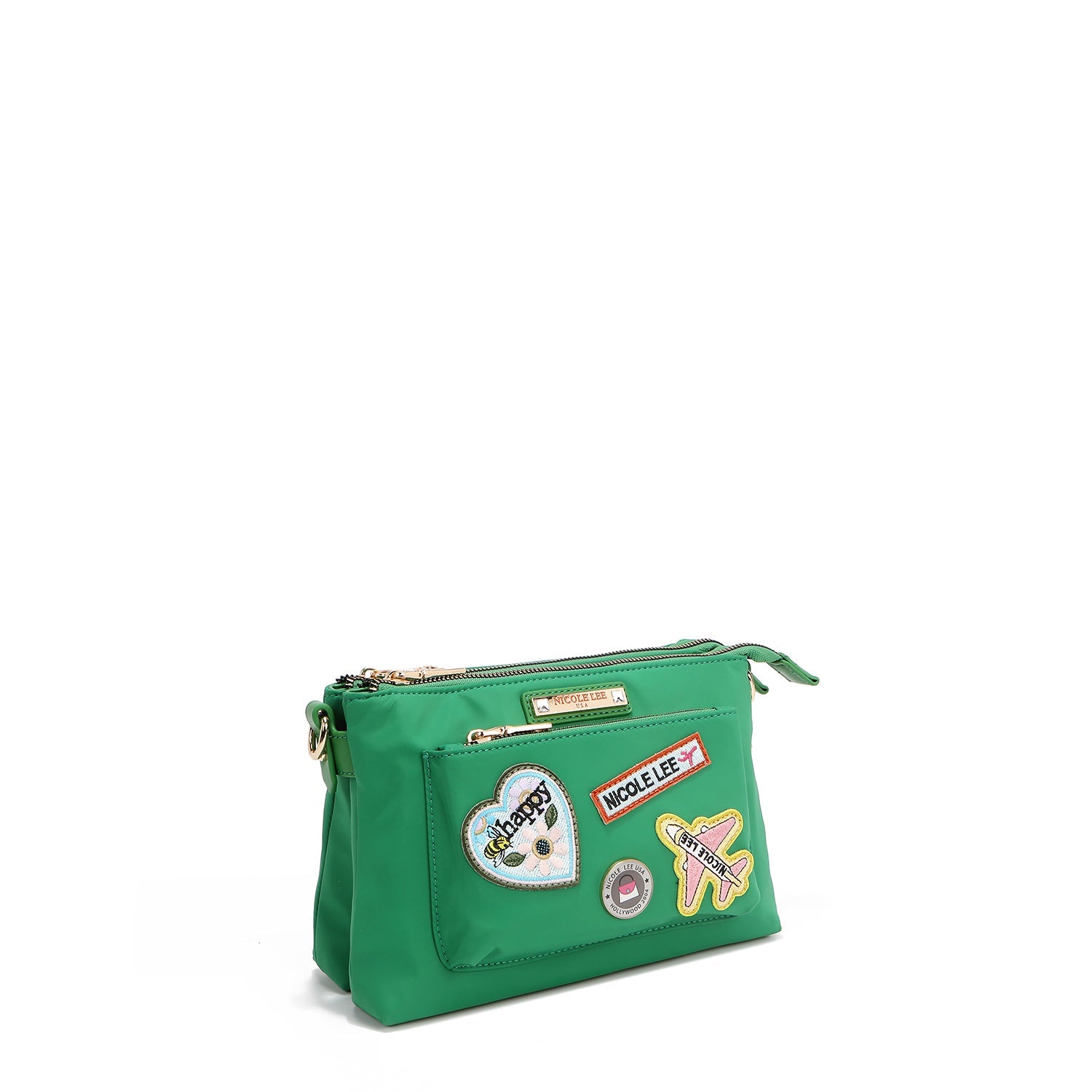 BOLSO CRUZADO ACORDEÓN CON PARCHES DE COLORES (VERDE)-3