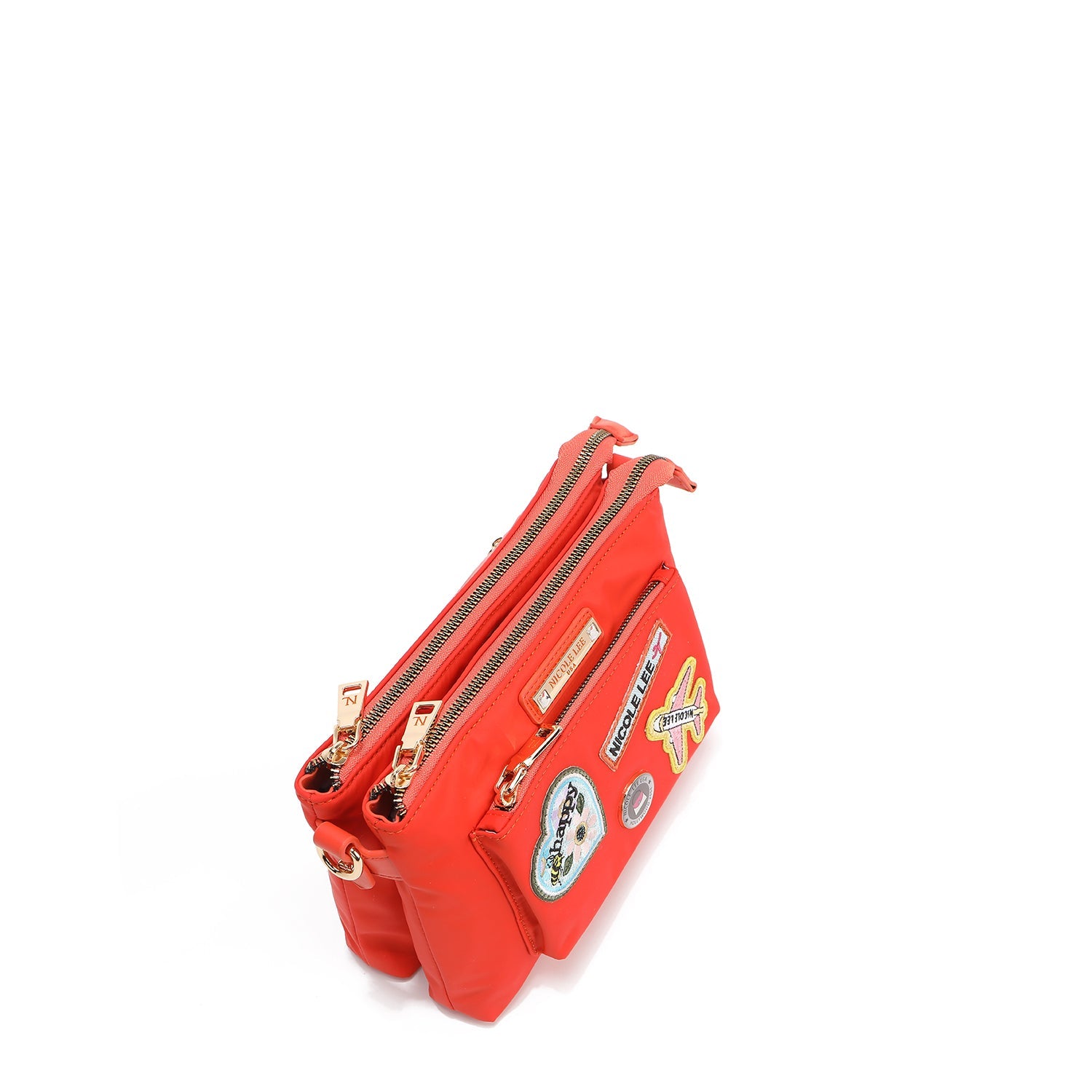 BOLSO CRUZADO ACORDEÓN CON PARCHES DE COLORES (Naranja)-4