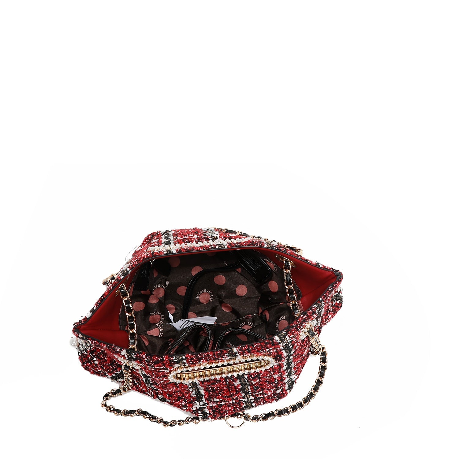 BOLSO CLUTCH ESTILO TWEED (NEGRO)-2