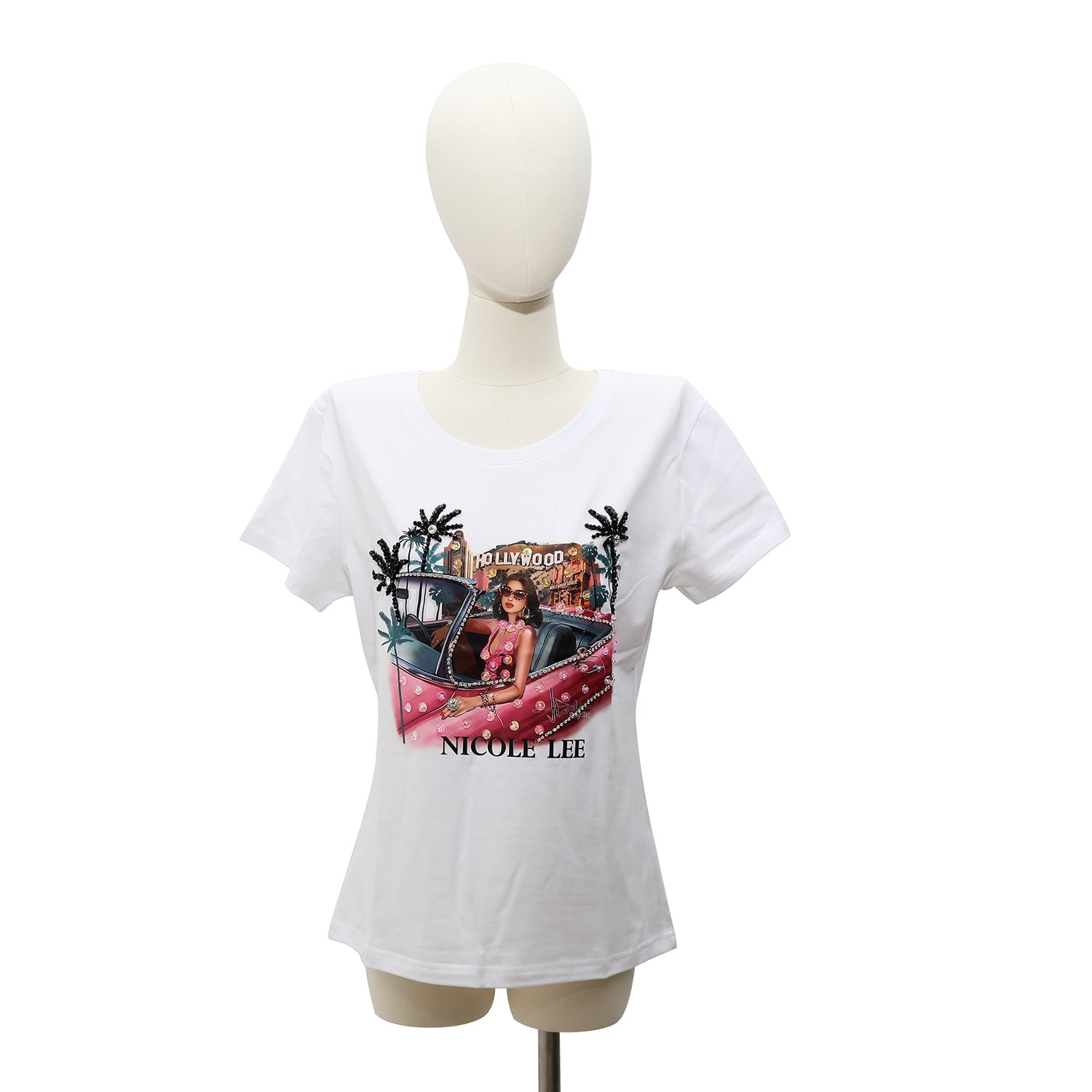 CAMISETA DE MODA NICOLE LEE CON BRILLOS (HOLLYWOOD DRIVE)-2