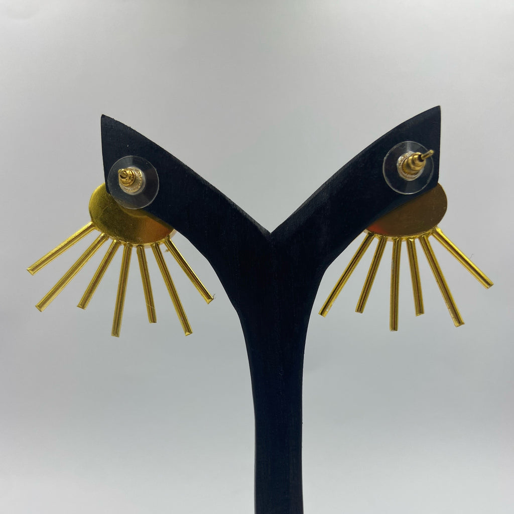 Pendientes SOL con cuarzo amarillo bañados en oro-4