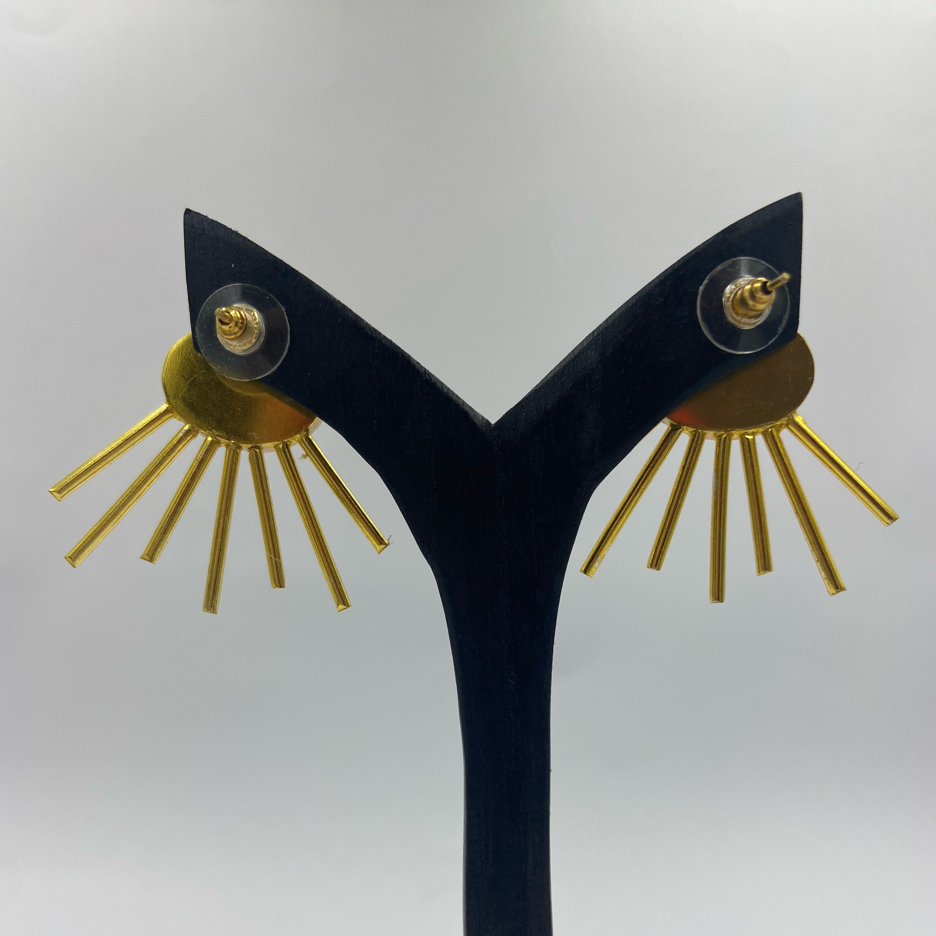 Pendientes SOL con cuarzo amarillo bañados en oro-4