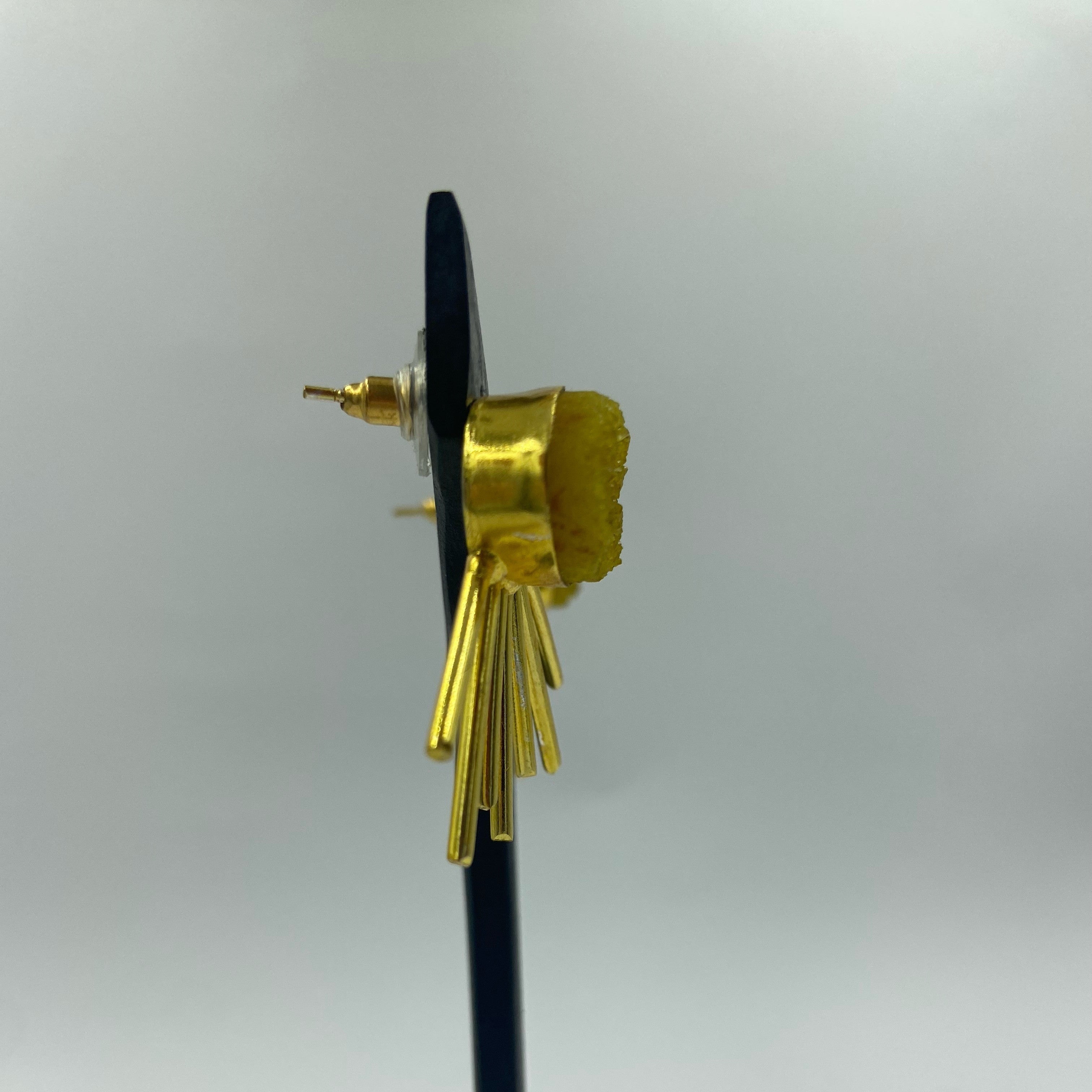 Pendientes SOL con cuarzo amarillo bañados en oro-2